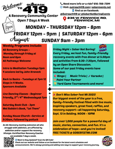 Outreach 419 event flyer
