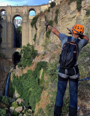 Tramos históricos en la vía ferrata del Tajo de Ronda