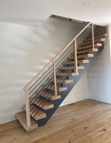 Open concept staircase renovation in Matthews NC