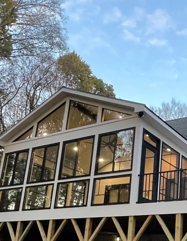 Custom covered porch build in Ballantyne NC
