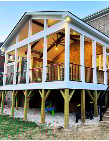 Screened porch construction in Weddington NC
