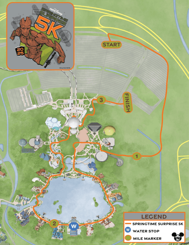 2025 runDisney Springtime Surprise 5K Course Map