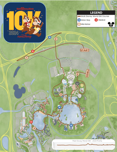 2024 runDisney Walt Disney World Marathon Weekend 10K Course Map