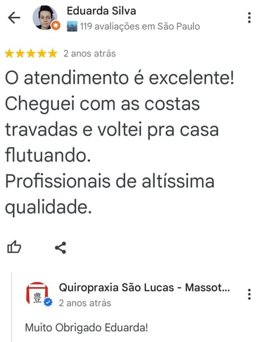 Avaliação no google quiropraxia são lucas