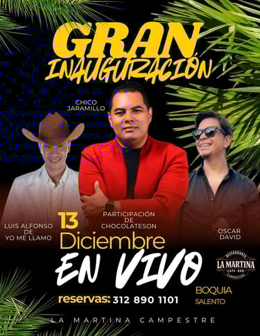 Concierto en Salento con  Chico Jaramillo y Luis Alfonso (de Yo Me LLamo), Oscar David 