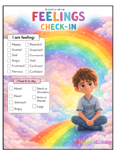 babykidslullaby printable emotional tools Little Kids Feeling