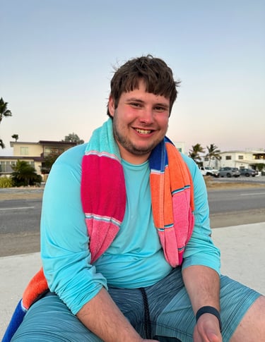 Man Look As if Ready to Swim