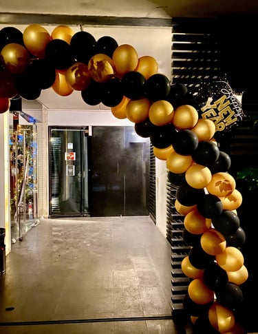 arco de globos decoración año nuevo