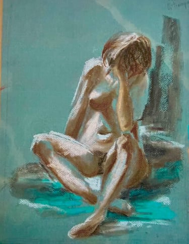 Nu Bleu, 1993 Encres ©Mireille Derbré