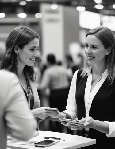 two women standing in a room with a cell phone