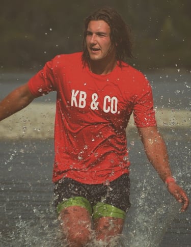 misha blades playing on the water