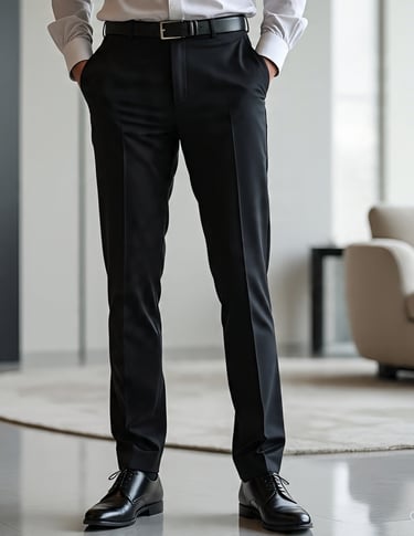 a man in a suit and tie is standing in a room