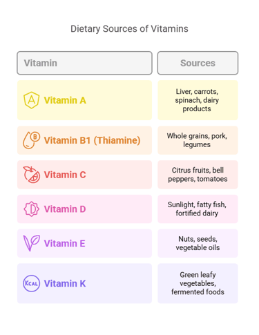 sources of vitamins