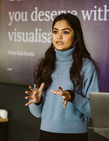 Maya Raichoora presenting
