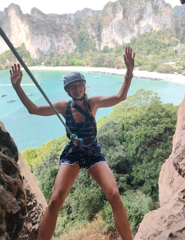 thailand krabi railay rock climbing abseiling