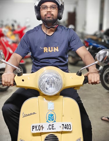 vespa yellow bike rental pondicherry