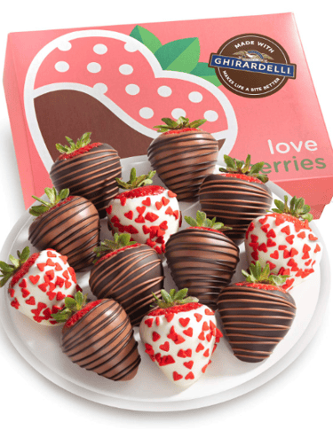 A Gift Inside Made with Ghirardelli Love is Sweet Chocolate Covered Strawberries - 12 Berries