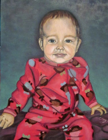 original hand painted oil painting baby portrait custom 
