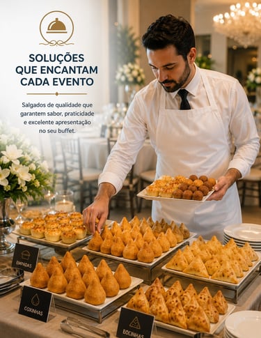 Buffets abastecidos com salgados congelados | Reino dos Sabores