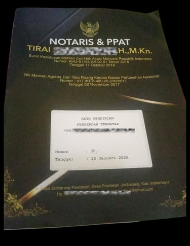 contoh akta pendirian perusahaan