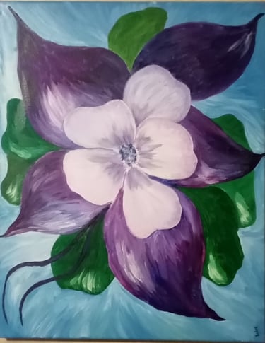 Impressive Aquilegia (painting) Kylee Nicole Smith
