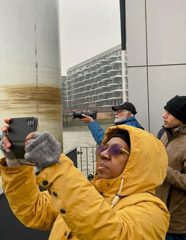 Lyle Park Community Walk - Close up of Photographers at West Silvertown Station