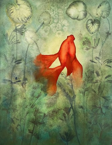 Aquarelle aquatique de Marie-Noëlle