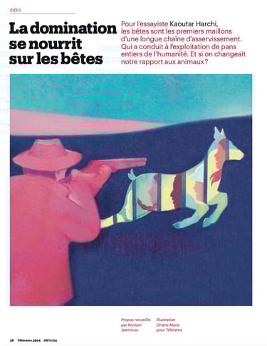 article illustre de télérama sur la domination se nourrit sur les bêtes