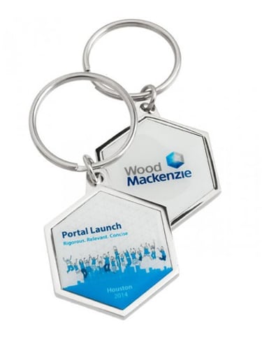 Custom Hexagon Metal Key Rings