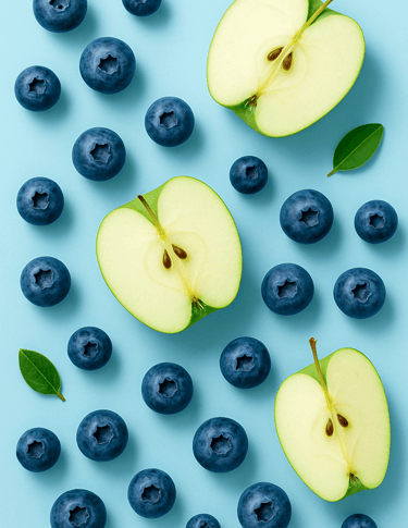 blueberries and apples