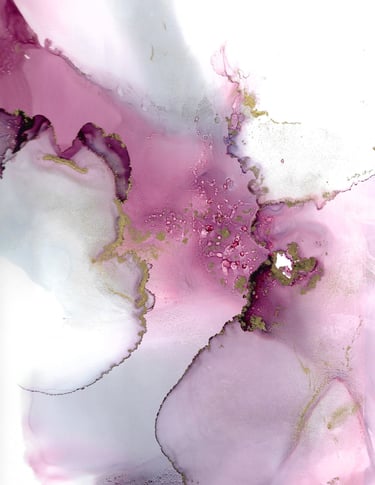 painting of a pink and white marble