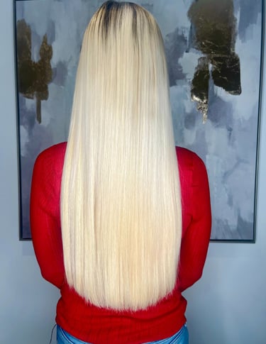 Before and after keratin bonds hair extensions St Albans