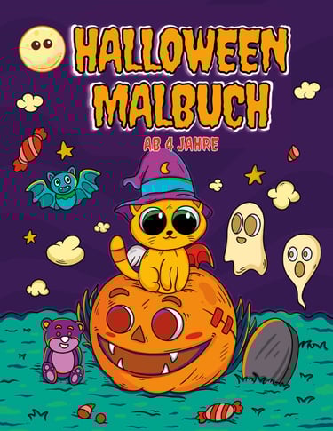 Halloween Malbuch, Niedliche Monster Malbuch, Halloween Malbuch für Kinder, Herbst Malbuch, Fantasie