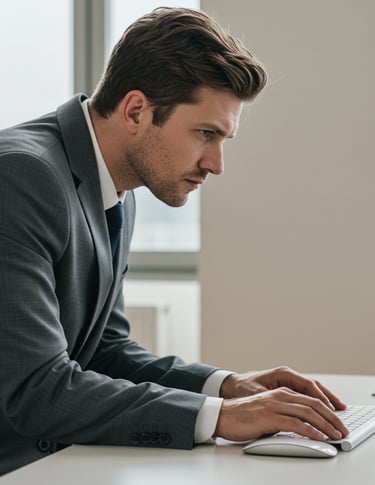 A business professional fixing a audio issue on their computer.