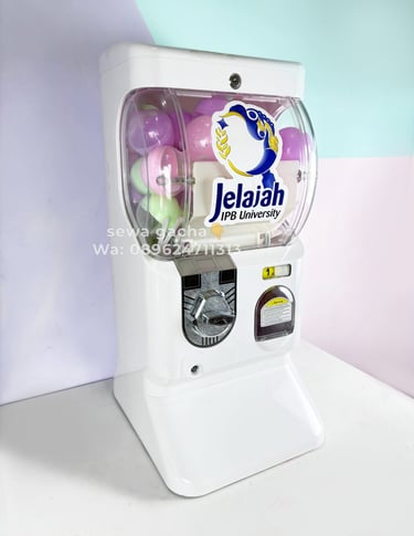 sewa mesin gachapon mini white putih jabodetabek