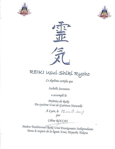 mon diplôme reiki 4
