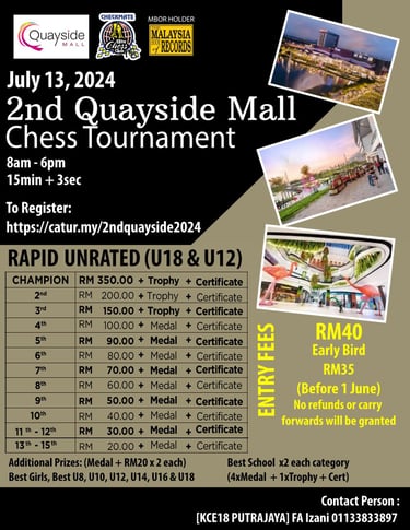 2nd Quayside Mall Chess Tournament 2024. Catur Malaysia Chess Tournament