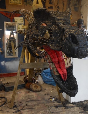 Dragon's head, commissioned by Game of Thrones studios, Banbridge, N. Ireland