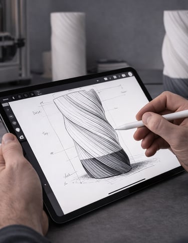 the house of chandira 3d printed lamps