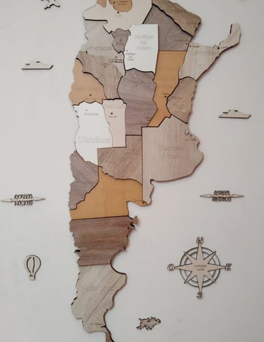cuadro de argentina 3d en madera
