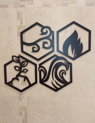 Elementos calado en madera con laser