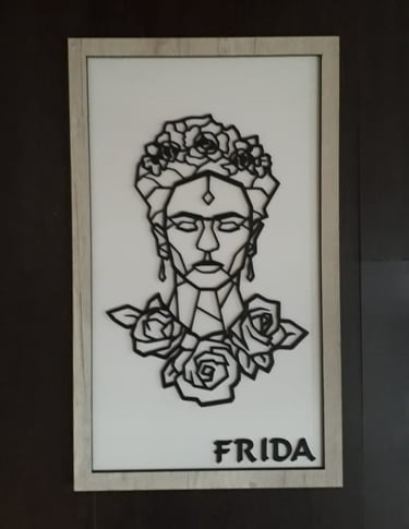 frida khalo geométrico con flores