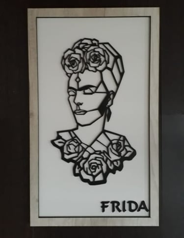 frida khalo de perfil con rosas