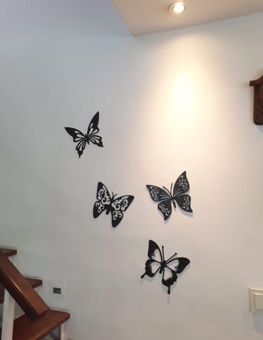 set de mariposas caladas en madera con laser
