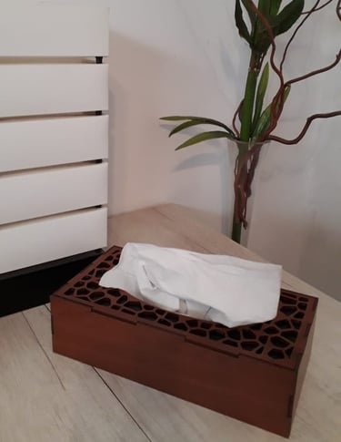 porta pañuelos de papel carilina diseño calado geométrico