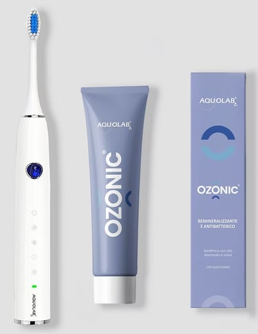 Brosse à dent sonique et dentifrice ozonic aquolab hygiene-precision.com