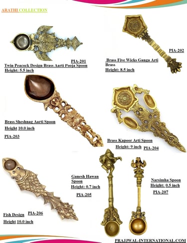 a collection of antique brass - plated spoons and spoons