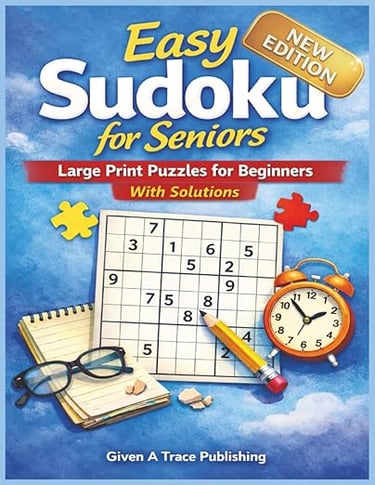 Easy Sudoku for Seniors large print puzzle book cover