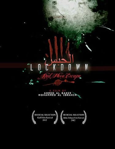 Lockdown Red Moon Escape movie poster featuring a bloody handprint and official film festival select