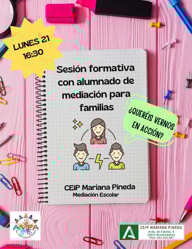 sesión formativa con alumnado de mediación para familias